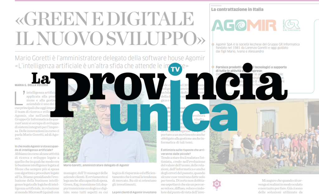Intervista al nostro AD, Mario Goretti
Marzo 2024 – La Provincia UnicaTV